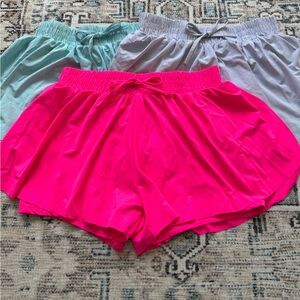Vibrant Pink, Gray, and Mint Shorts Set